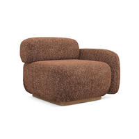 SOFAELEMENT Rechts Strukturstoff Stoff Orange - Terra cotta/Orange, Holz/Textil (95/73/95cm) - Makamii
