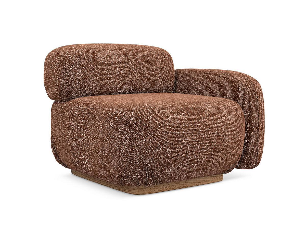 SOFAELEMENT Rechts Strukturstoff Stoff Orange - Terra cotta/Orange, Holz/Textil (95/73/95cm) - Makamii