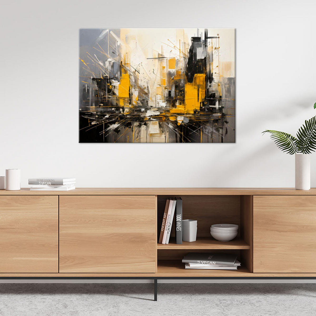 LEINWANDBILD Abstraktion 30x20cm - Gelb, Textil (30/20cm) - Feeby