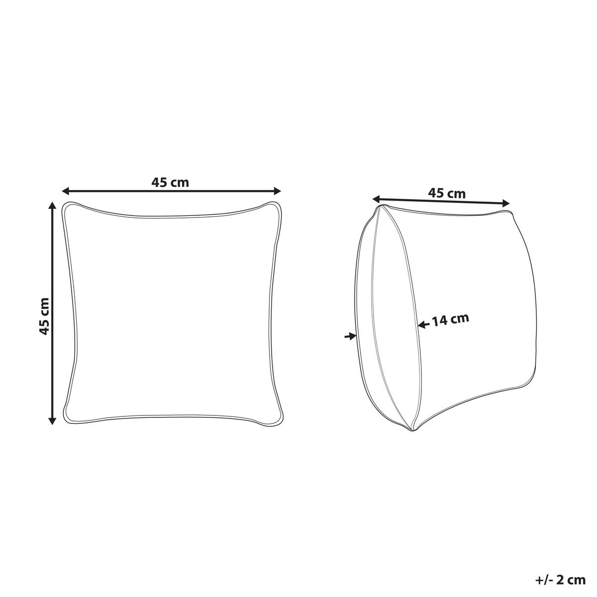 DEKOKISSEN Cremeweiß 45/45 cm Rochea - Ecru/Schwarz, Naturmaterialen/Textil (45/45cm) - Beliani