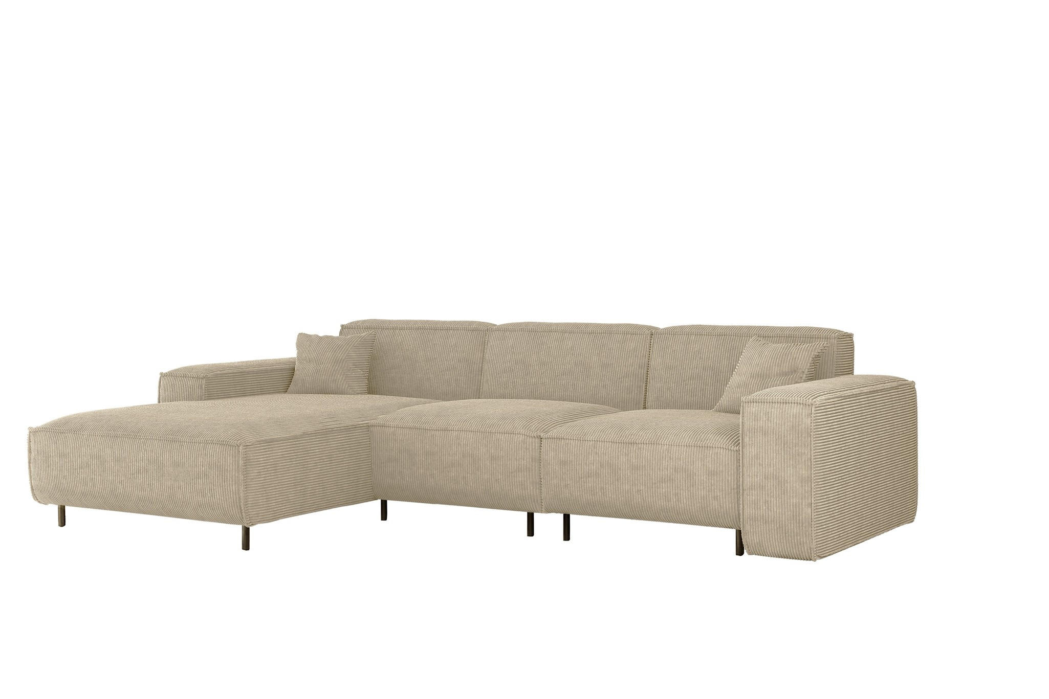 ECKSOFA Gloria In Scala - Sandfarben, Holzwerkstoff/Textil (165/266cm) - Fun Möbel