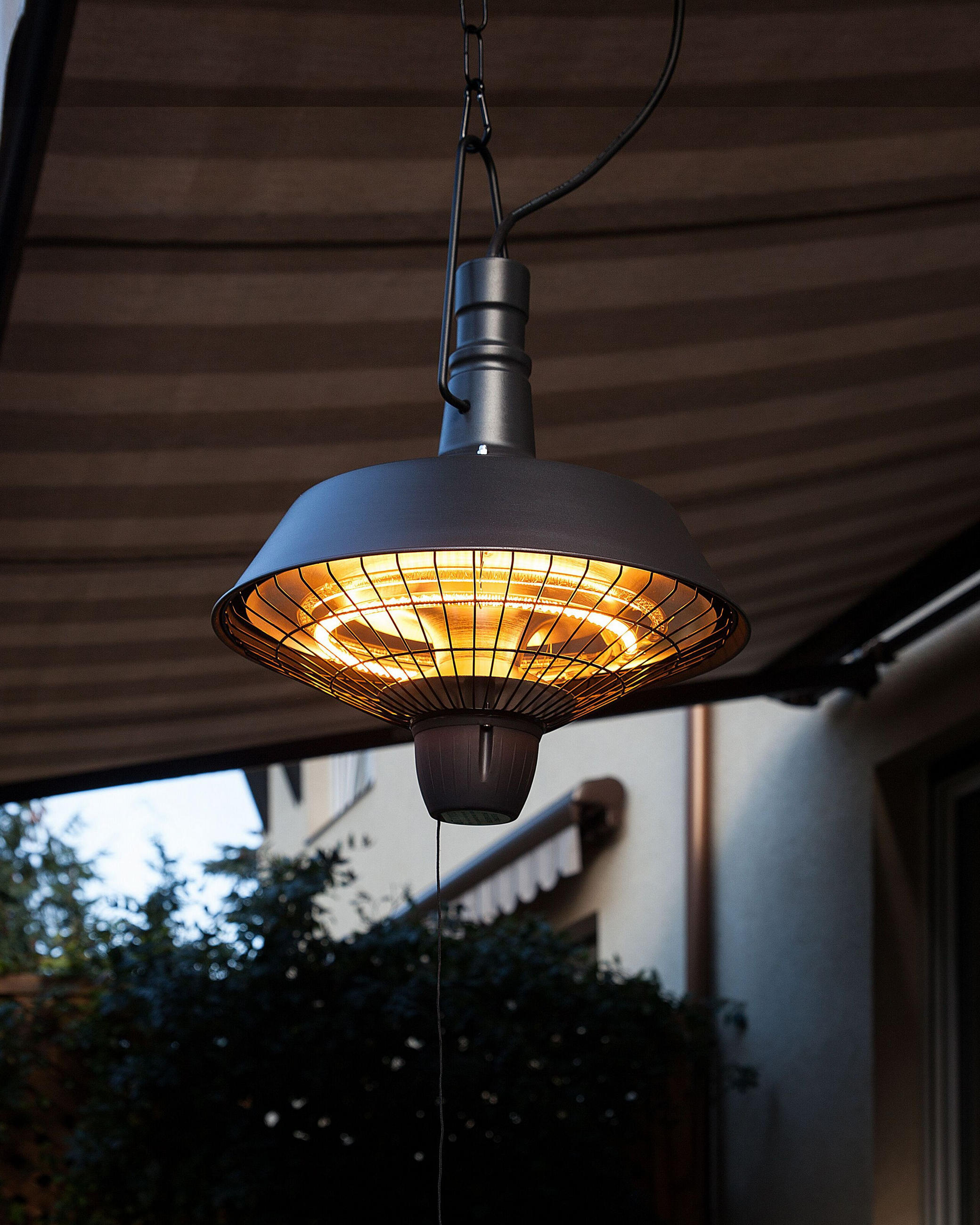 TERRASSENSTRAHLER Schwarz Amiata - Schwarz, Metall (36/49/36cm) - Beliani