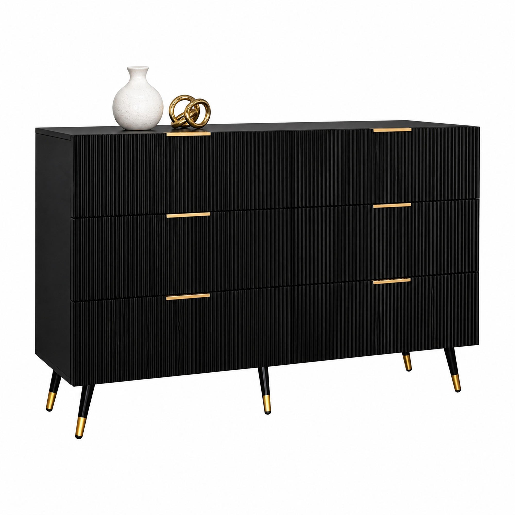 Ivmeu Sideboard Schwarz 120x77x40 cm