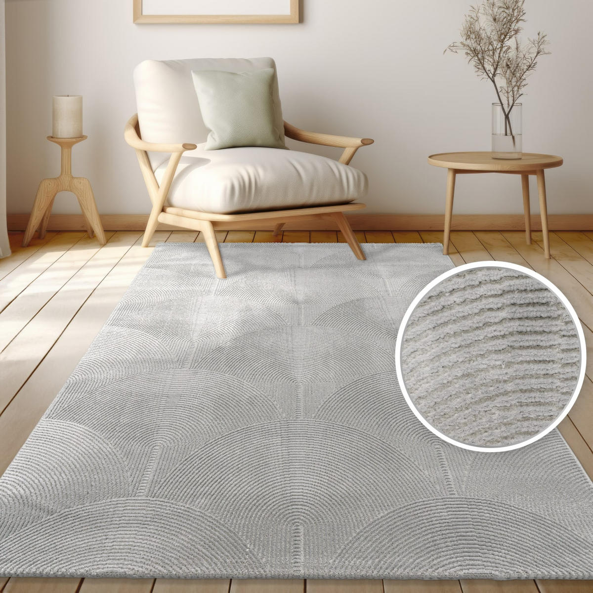 KURZFLORTEPPICH, abstrakt, Florhöhe 9 mm, Anthrazit, 120 x 160 cm - Anthrazit, Textil (120/160cm) - KADIMA DESIGN