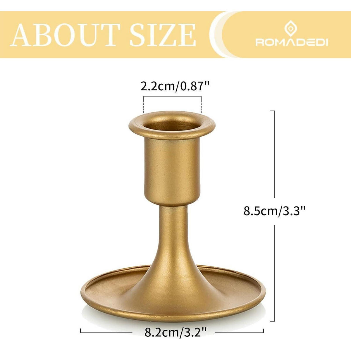 KERZENHALTER 6er Set Gold Metall - Goldfarben, Metall (10/5/10cm)