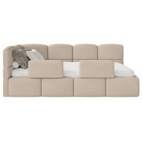 KINDERBETT Cloudy Beige 120 cm, Chenille - Beige/Schwarz, Kunststoff/Textil (120/200cm) - Selsey