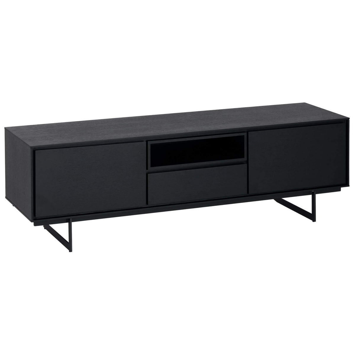 TV-ELEMENT Schwarz - Schwarz, Holz/Metall (160/50/45cm) - Furnhouse