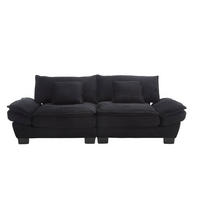 SOFA für 2 Personen mit Velvet-Bezug in Schwarz 224/81/81 cm - Schwarz, Textil (224/81/81cm) - OKWISH