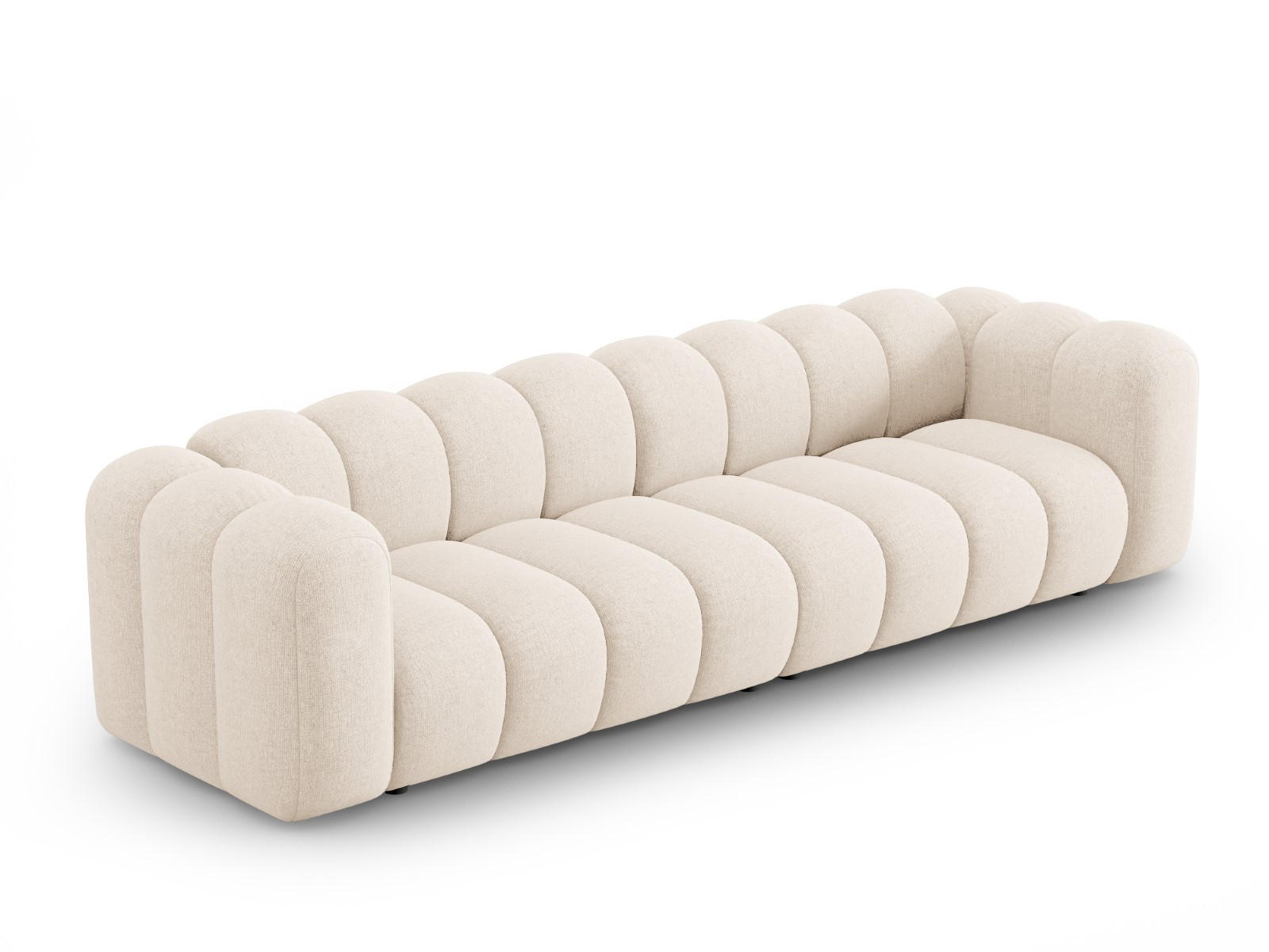 SOFA modular Lupine aus Chenille-Stoff leichtes beige 4 Sitzplätze - Creme, Textil (95/70/290cm) - Micadoni