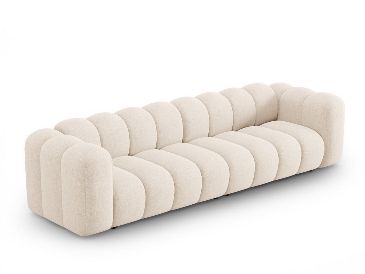 SOFA modular Lupine aus Chenille-Stoff leichtes beige 4 Sitzplätze - Creme, Textil (95/70/290cm) - Micadoni