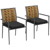 GARTENMÖBEL Set, Stahl, Schwarz - Schwarz, Kunststoff/Metall - Outsunny