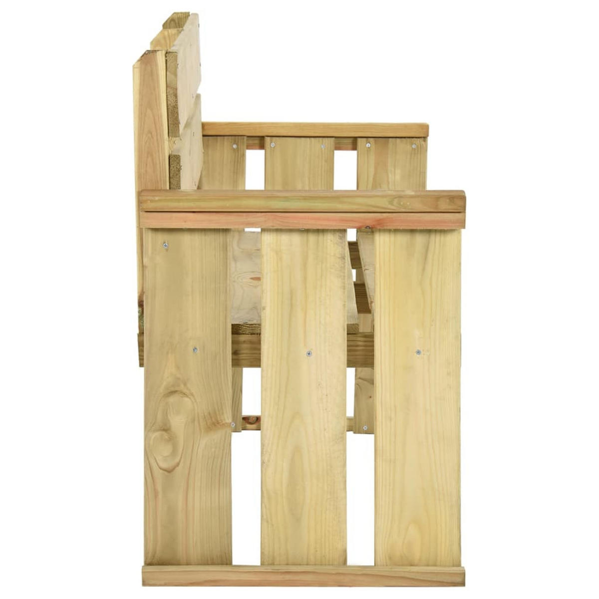 GARTENBANK 121 cm Kiefernholz Imprägniert - Braun, Holz (53/85/46cm) - furnicato