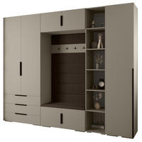 GARDEROBEN-SET 236,7/290/47 - Kaschmir/Schwarz, Holz/Kunststoff (290/236.7/47cm) - Abiks Möbel