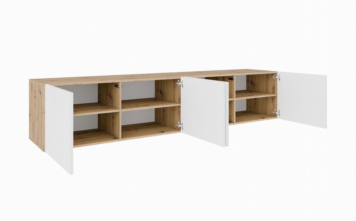 TV-SCHRANK MIO - Eiche Artisan/Weiß, Holzwerkstoff (200/41/40cm) - Meblini