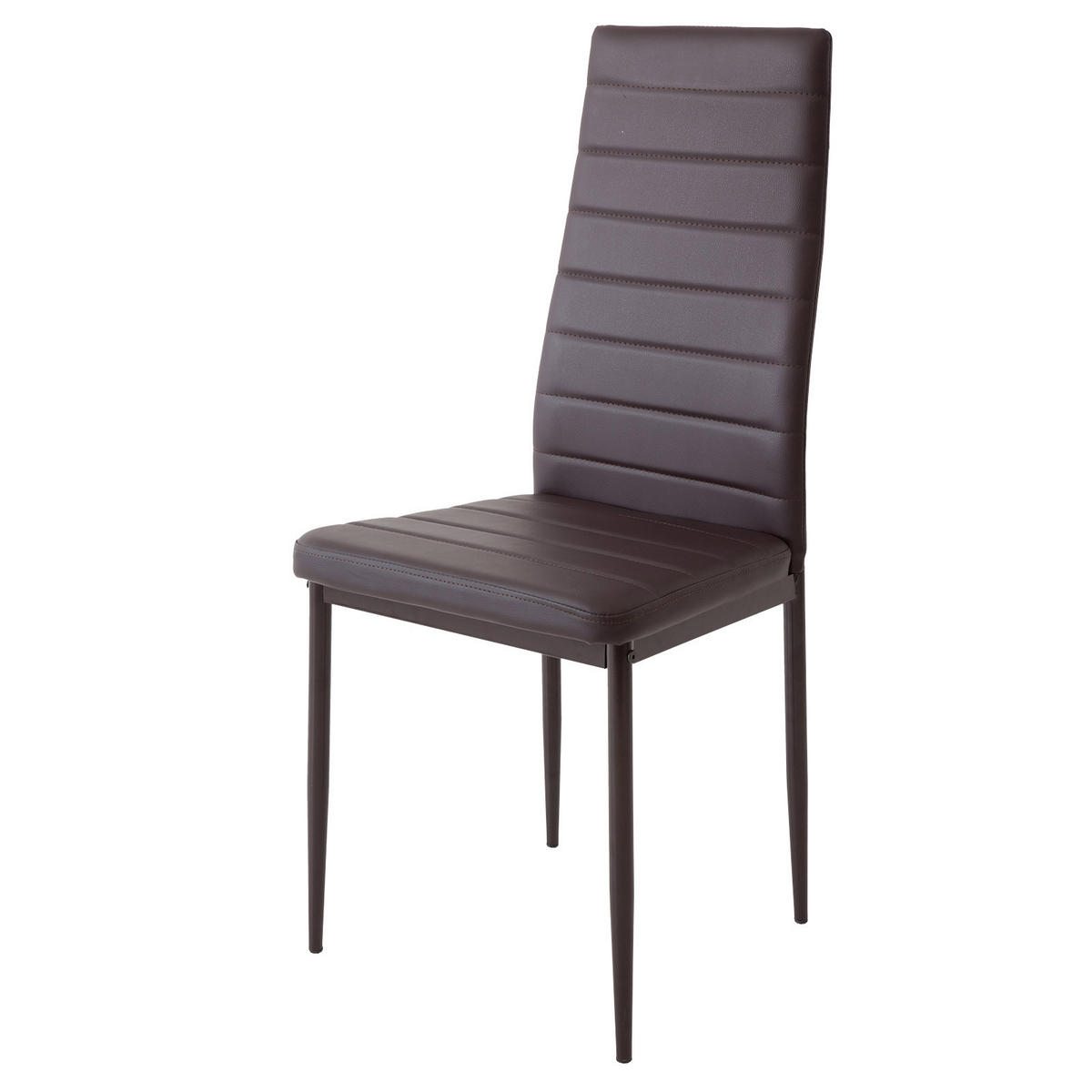 STUHL MILANO Lederimitat Metallbeine 4er Set Braun - Braun, Kunststoff/Metall (42/98/43cm) - Albatros