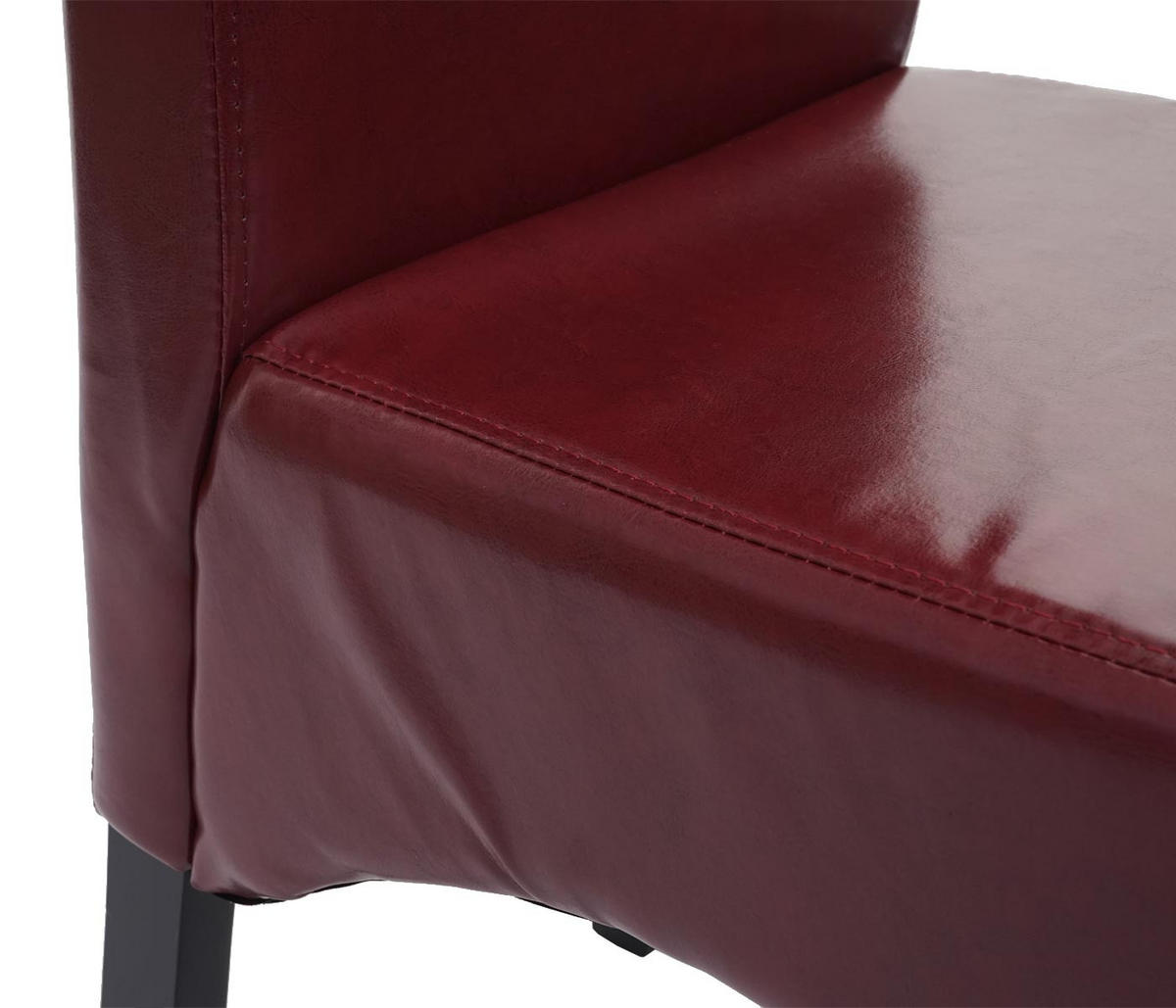 ESSZIMMERSTUHL gepolstert 100x44x56cm Sitzhöhe 48cm Leder dunkle Beine Rot - Rot, Leder (44/100/56cm) - CHEFGASTRO