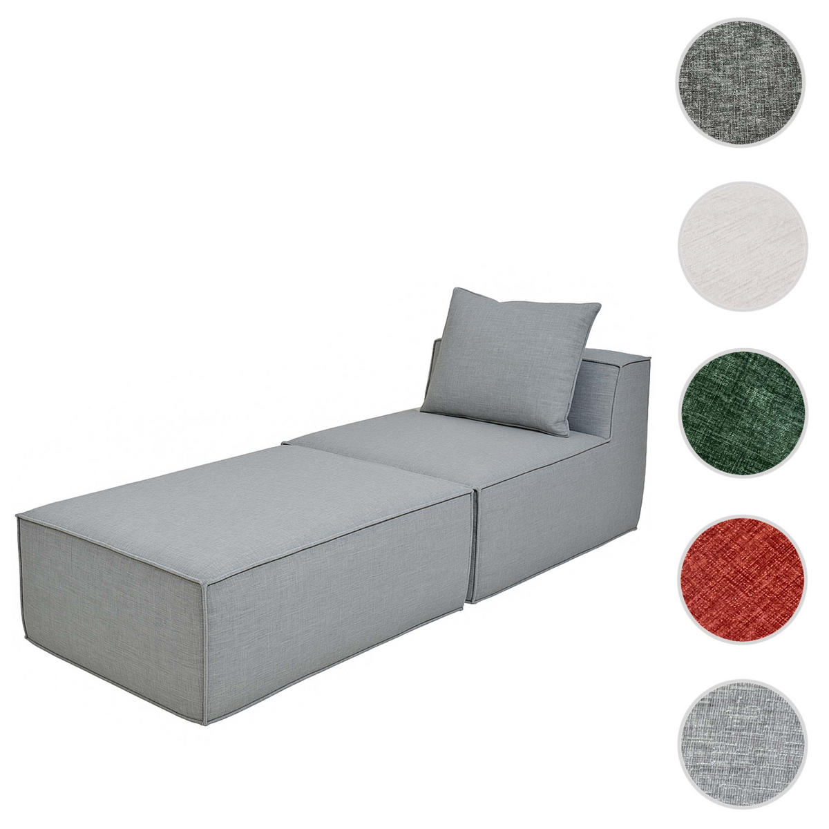 CHAISELONGUE Hellgrau - Hellgrau, Textil (75/63/194cm) - MCW