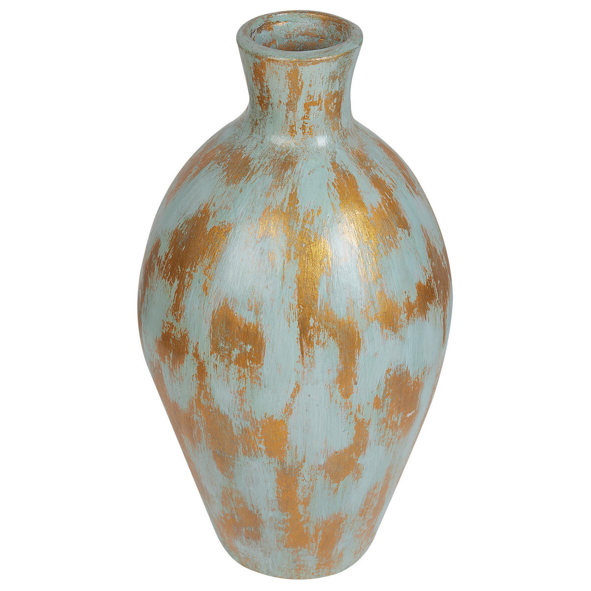 DEKOVASE Terrakotta gold Dikaja - Goldfarben, Stein (45cm) - Beliani