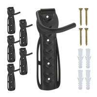 FAHRRADWANDHALTERUNG Schwarz 6er-Set Stahl - Schwarz, Kunststoff/Metall (11/25.5/14cm) - Relaxdays