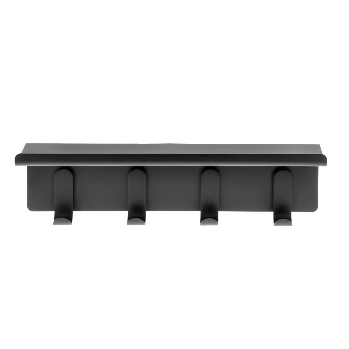 WANDGARDEROBE A-Collection schwarz mit Ablage 11/40/15 cm - Schwarz, Metall (40/15/11cm) - Zone Denmark