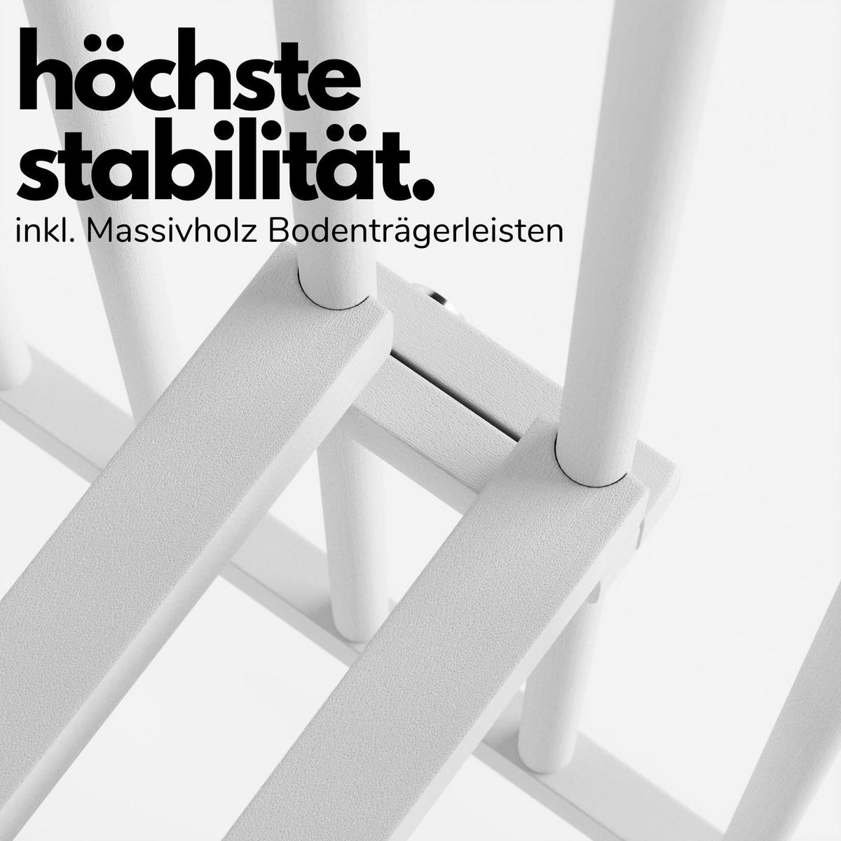 LAUFGITTER 100x100 cm mit Schlupfsprossen - weiß mit Matratze - Premium Kollektion - Weiß, Holz (100/74/100cm) - Sämann – make a difference.