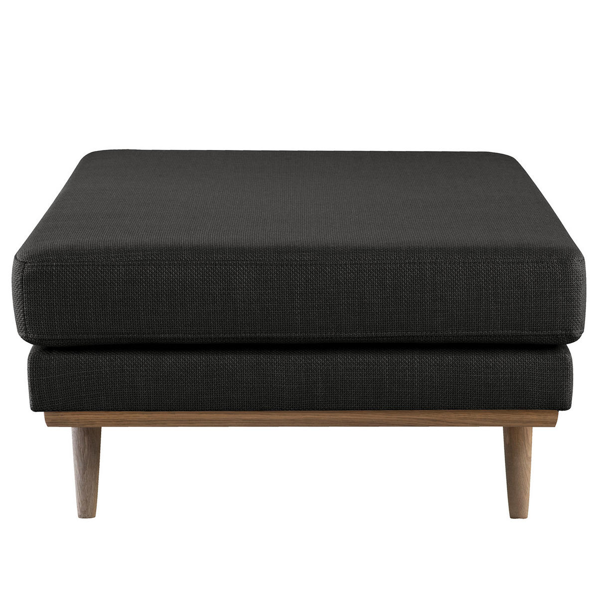 HOCKERBANK - Eichefarben/Schwarz, Eichenholz/Textil (180/43/81cm) - home24