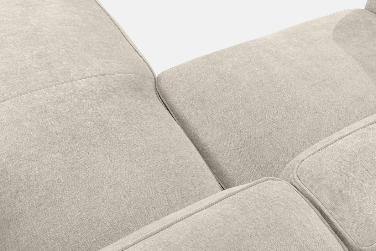 ECKSOFA RECHTS FUBBO, Ecru - Ecru, Holz/Holzwerkstoff (225/176cm) - KONSIMO®