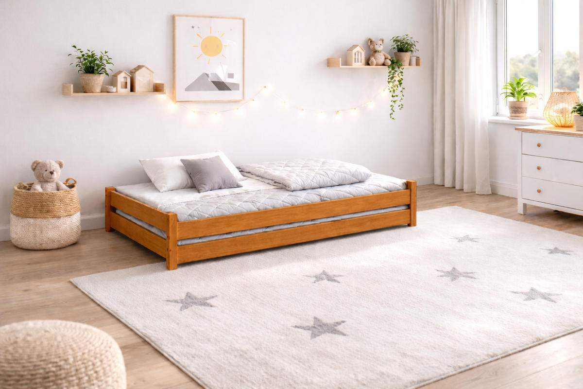 STAPELBETTEN 2-er Set Sendi 180x80 teak - Braun, Holzwerkstoff - LUKDOM