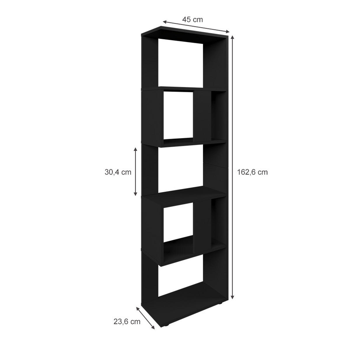 RAUMTEILER Schwarz 45 x 162.6 cm - Schwarz, Holzwerkstoff (45/162.6/23.6cm) - Vicco