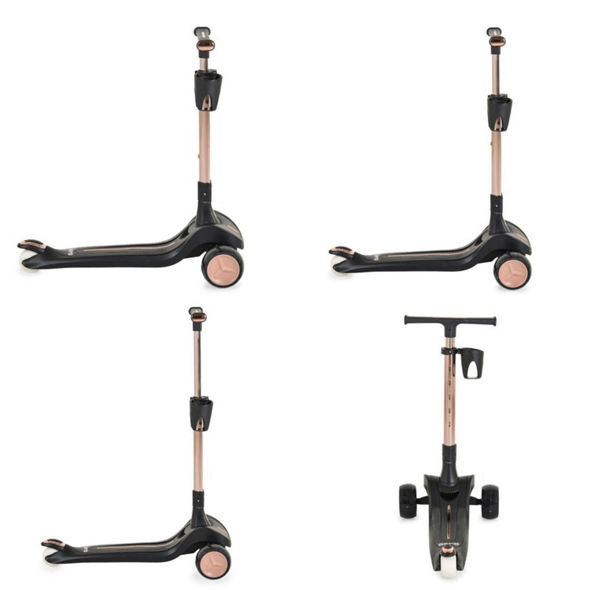 KINDERROLLER Aero klappbar schwarz Getränkehalter Hinterradbremse höhenverstellbar - Schwarz, Metall (73/36/76cm)