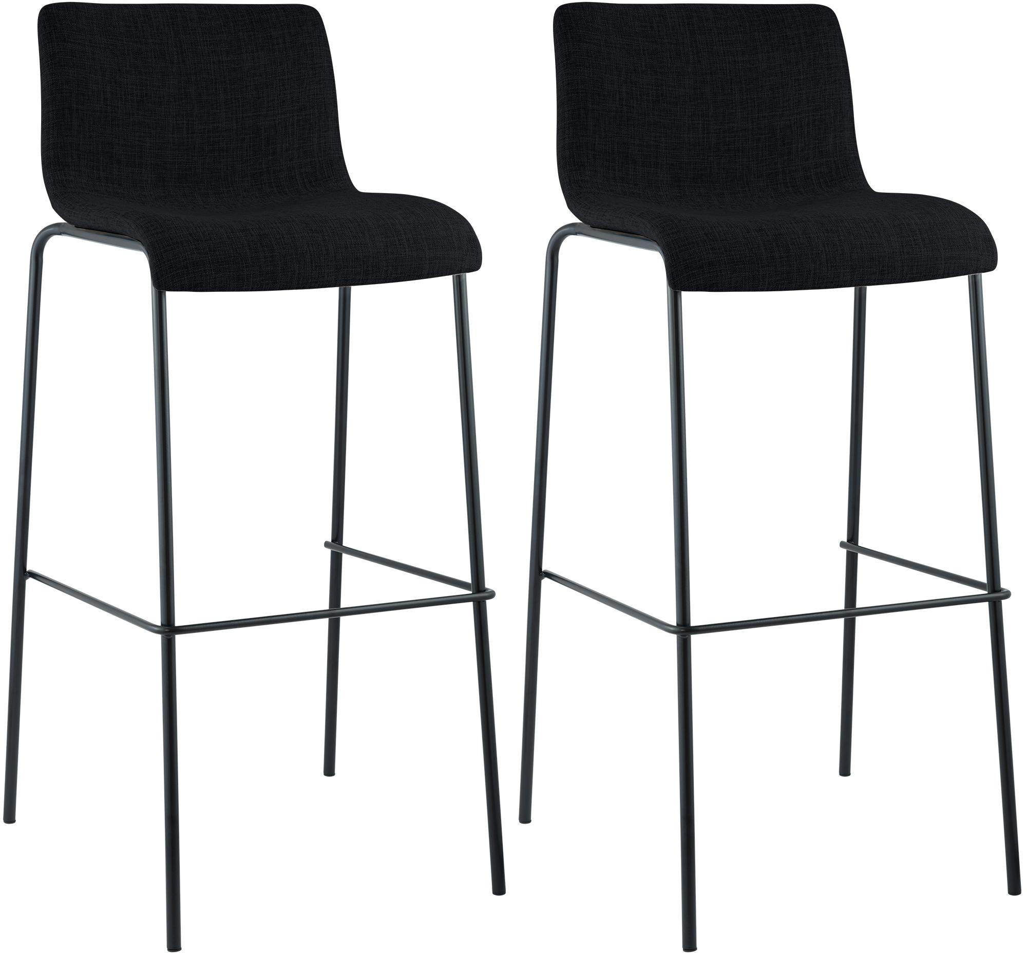 BARHOCKER 2 Stoff Schwarz - Schwarz, Textil/Metall (43/100/48cm) - CLP