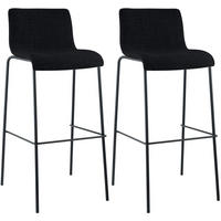 BARHOCKER 2er Set Stoff schwarz - Schwarz, Textil/Metall (43/100/48cm) - CLP