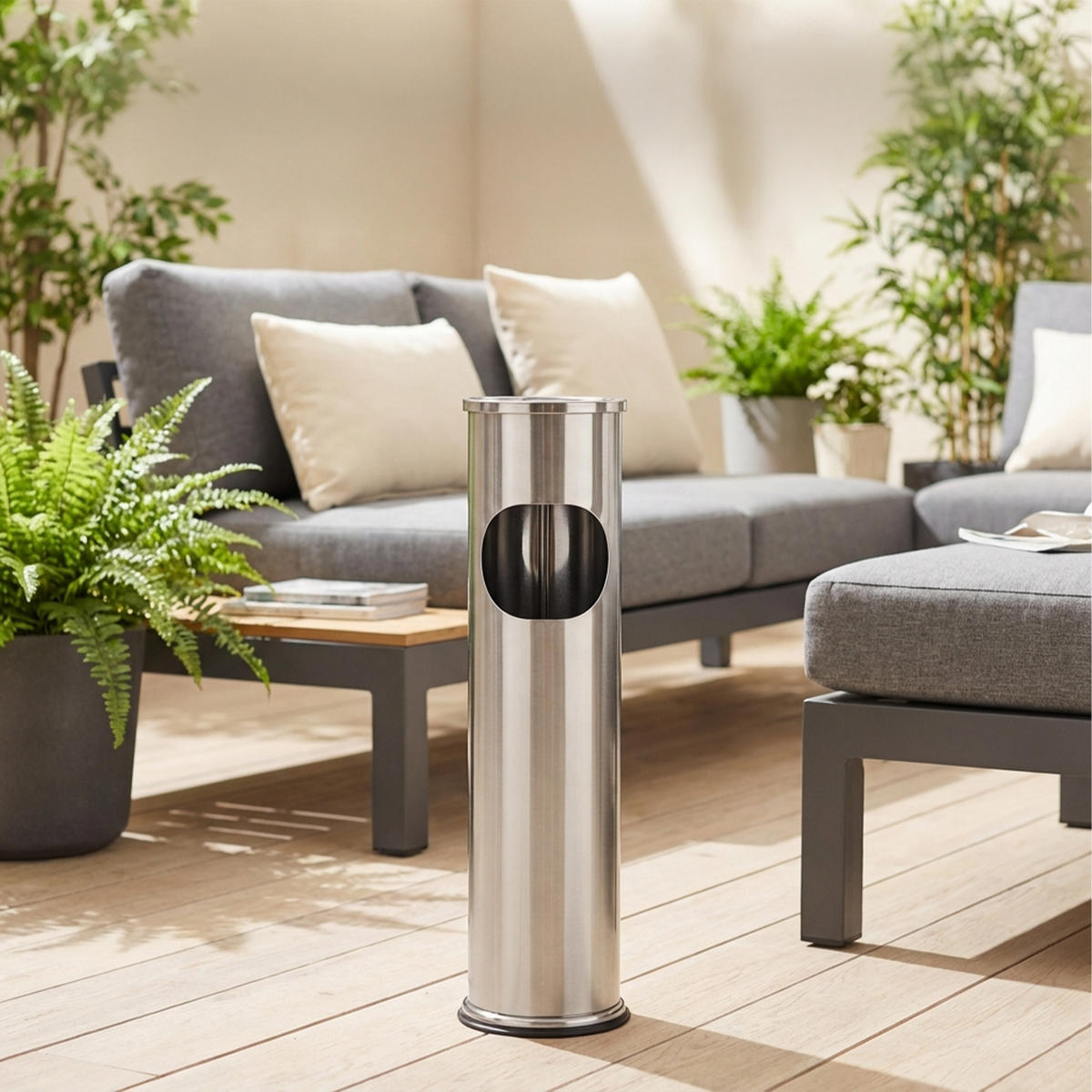 STANDASCHENBECHER - Silberfarben, Kunststoff/Metall (14cm) - Relaxdays