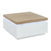 COUCHTISCH mit 2 Schubladen & LEDs - MDF lackiert - Weiß & Eichefarben - HALO II - Naturfarben, Holz (90/90/45cm) - Vente-Unique