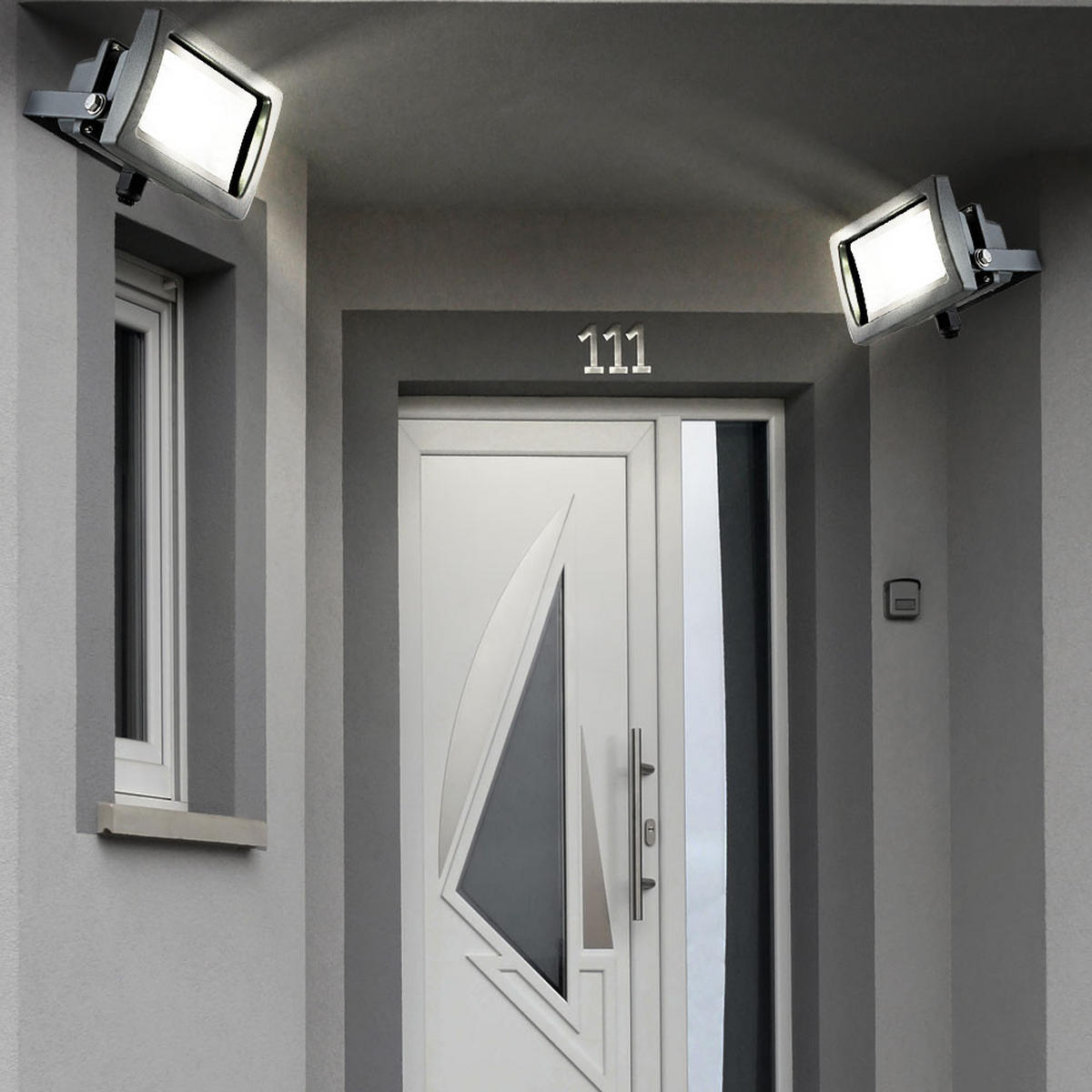 LED BAUSTRAHLER Aluminium Grau - Anthrazit, Glas (14.6/11.5/15cm) - Globo Lighting