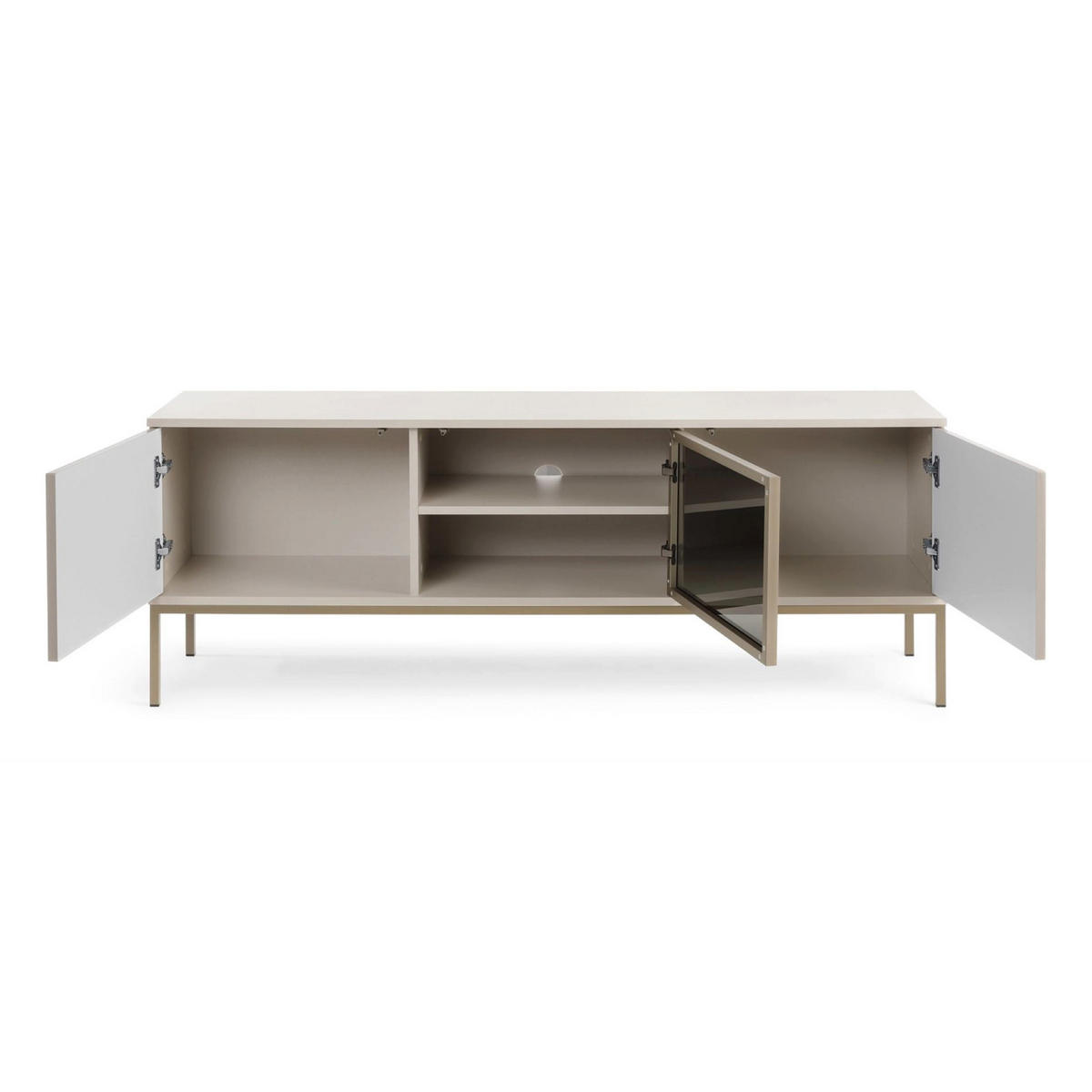 TV-SCHRANK Tosena Greige 154/56/39 cm - Kaschmir/Goldfarben, Holzwerkstoff (153.4/39/56.2cm) - Selsey