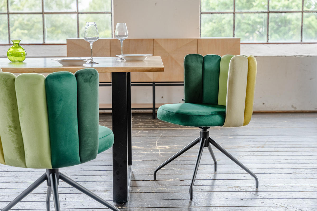 ESSZIMMERSTUHL JADA Grün Velvet Drehbar (360°) - Grün, Kunststoff/Textil (58/79/55cm) - KAWOLA