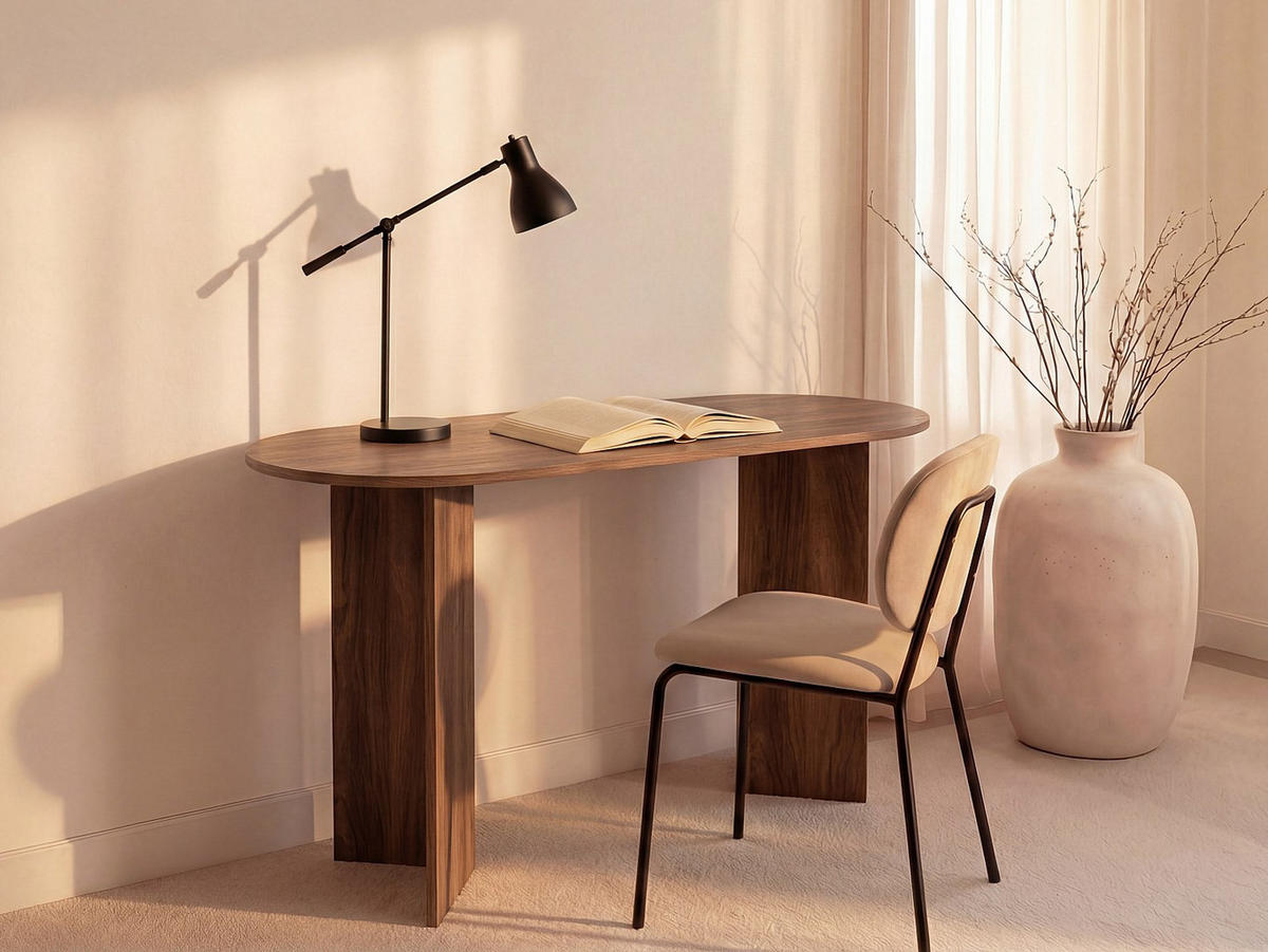 KONSOLENSCHREIBTISCH - Holzfarben dunkel - TOPANIA - Braun, Holz (59.6/140/74cm) - Vente-Unique