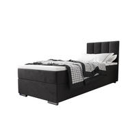 BOXBETT ZILANO 2 mit Matratze H3 und Topper 90x200 Itaka 27 - Dunkelgrau, Holz/Textil (90/200cm) - Bedante