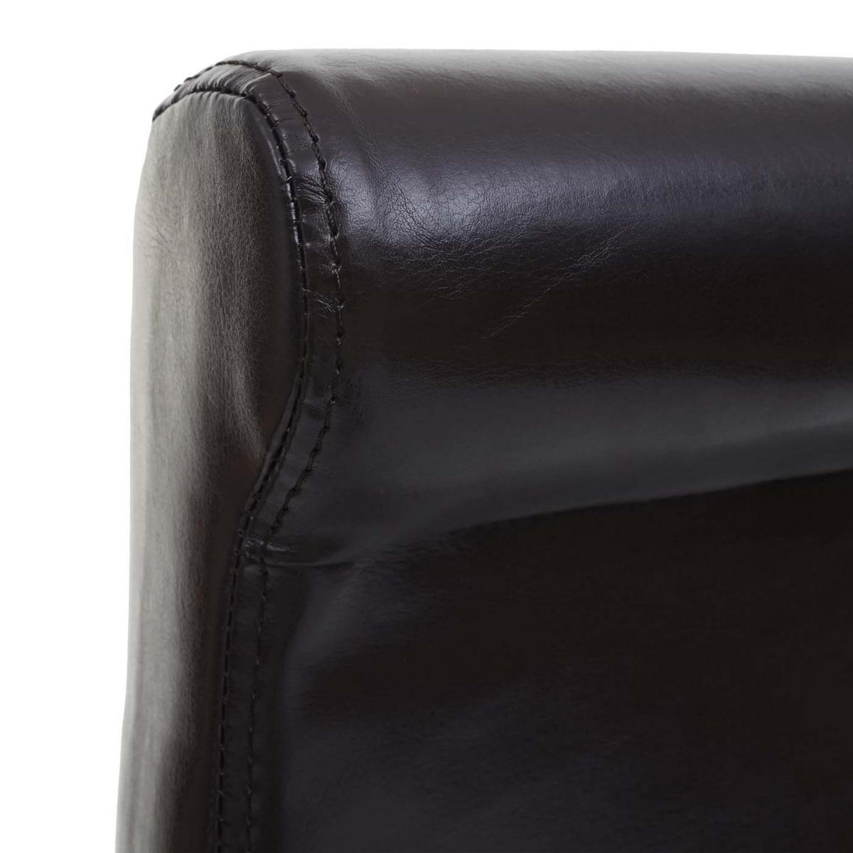 BARHOCKER gepolstert mit Lehne Sitzhöhe 75cm Holz Braun dunkle Beine Leder - Braun, Leder (39/105/53cm) - PROREGAL