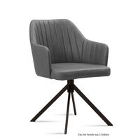 ARMLEHNSTUHL (2er-Set) Durva 58x81x60 Schwarz/Grau - Schwarz/Grau, Kunststoff (60/81/58cm) - 58aufmkessel