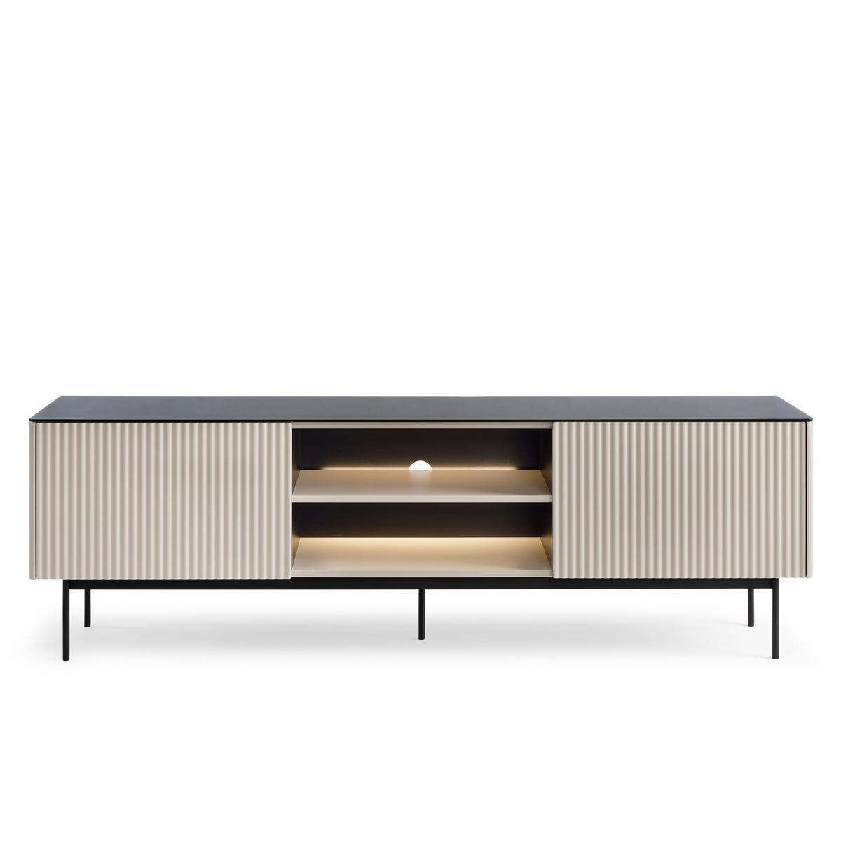 TV-ELEMENT OLDEN RTV1 Glasplatte Kaschmir - Kaschmir, Glas/Holzwerkstoff (180/52/39cm) - Komodee