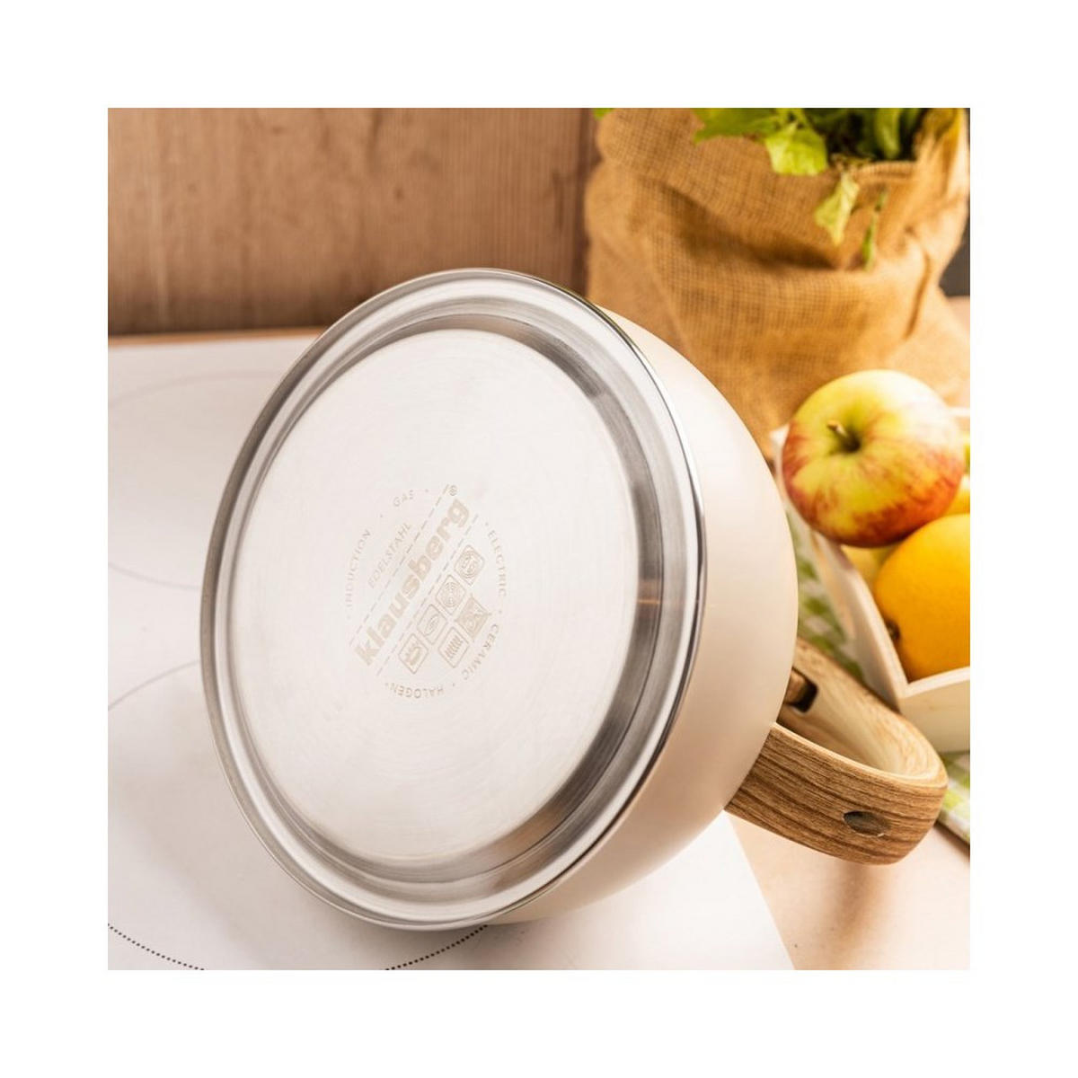 WASSERKESSEL Beige 23/21/22 cm KB7913 - Beige, Metall (23cm) - Klausberg 