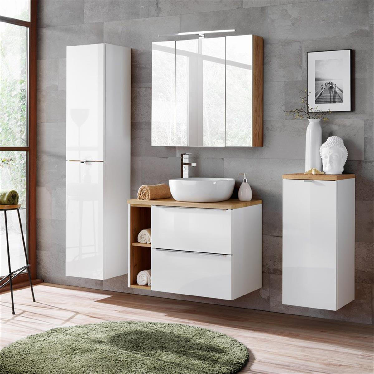 Lomado Badmöbel-Set Weiß 190x200x46 cm