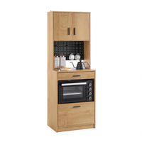 MIKROWELLENSCHRANK Natur - Naturfarben, Holzwerkstoff/Metall (60/170/40cm) - SoBuy