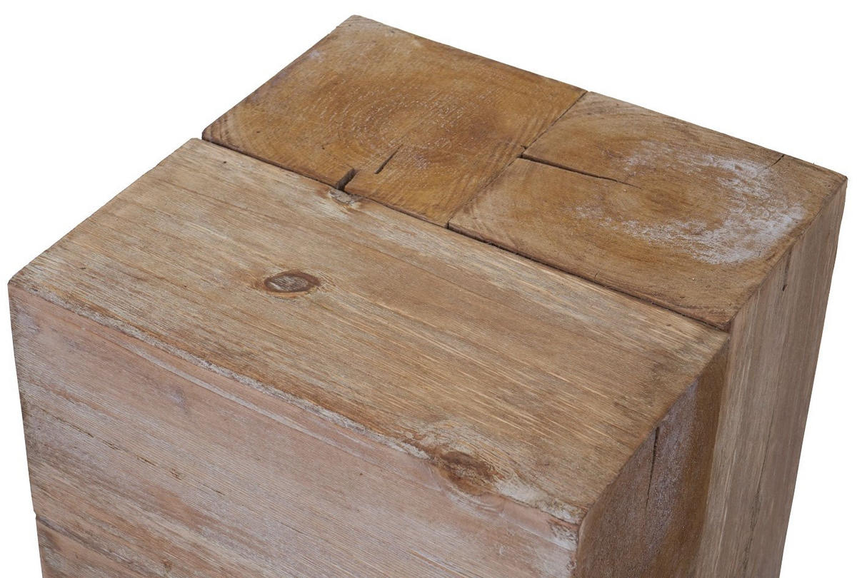 BLUMENTISCH MASSIVHOLZ eckig Braun - Braun, Holz (30/30/60cm) - MCW