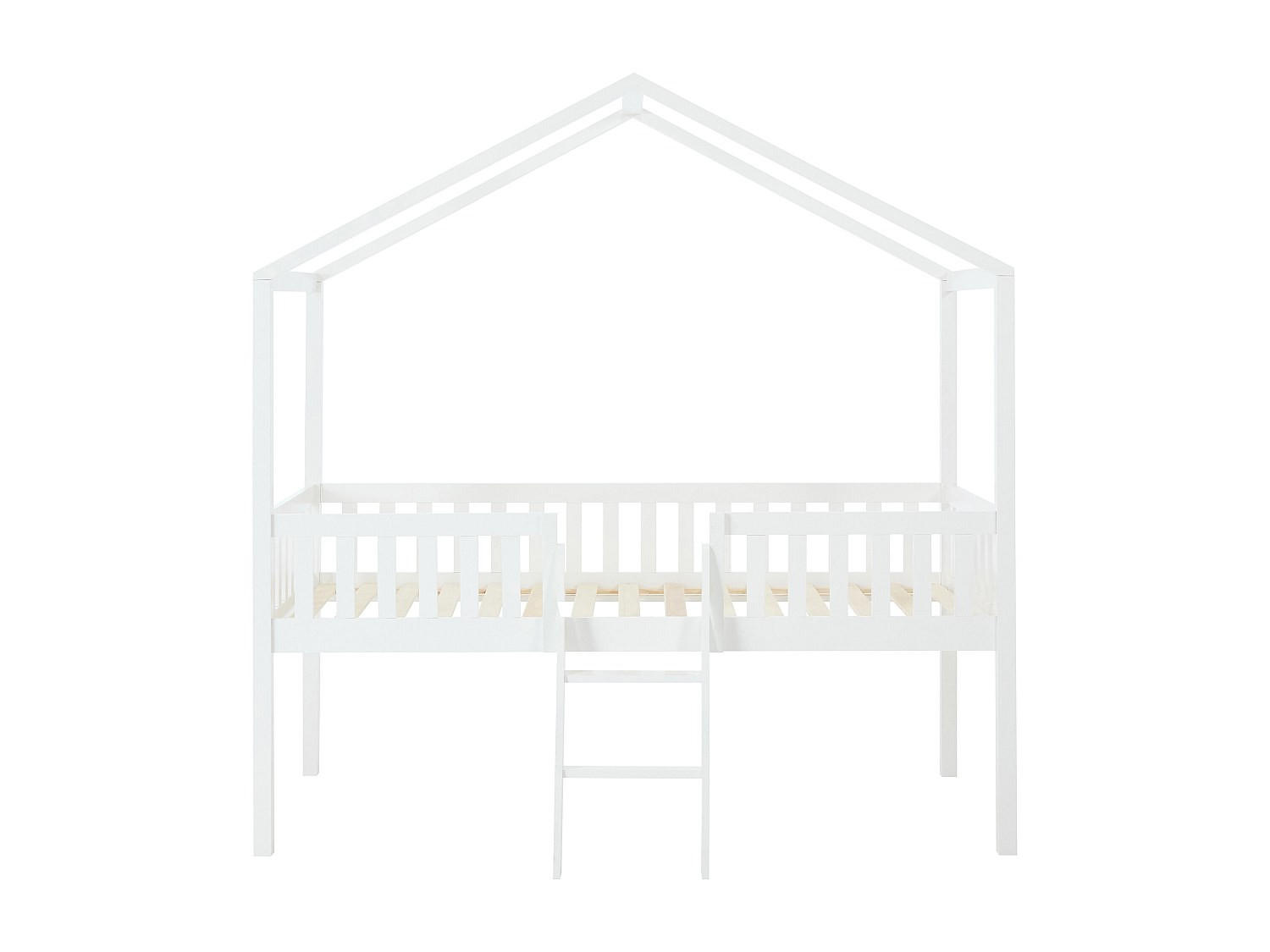 HAUSBETT - 1 Person - holz - weiß Naleny - Weiß, Holz (90/190cm) - Vente-Unique