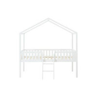 HAUSBETT - 1 Person - holz - weiß Naleny - Weiß, Holz (90/190cm) - Vente-Unique