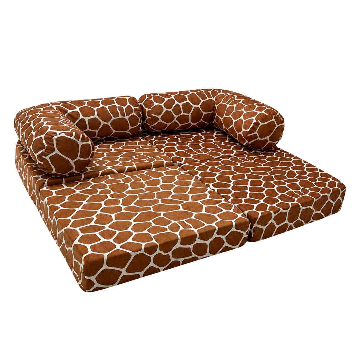 MODULARES Kindersofa Giraffe – weiches Spielsofa zum Spielen und Entspannen - Braun, Textil (142/25/71cm) - Bees & Blooms