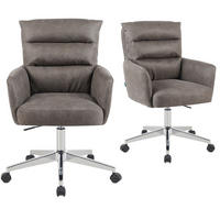 BÜROSTUHL Mika-Svenja - Taupe/Chromfarben, Textil/Metall (59/91/66cm) - DUBI Möbel
